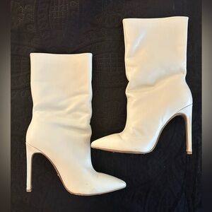 RAYE White Heeled Boots